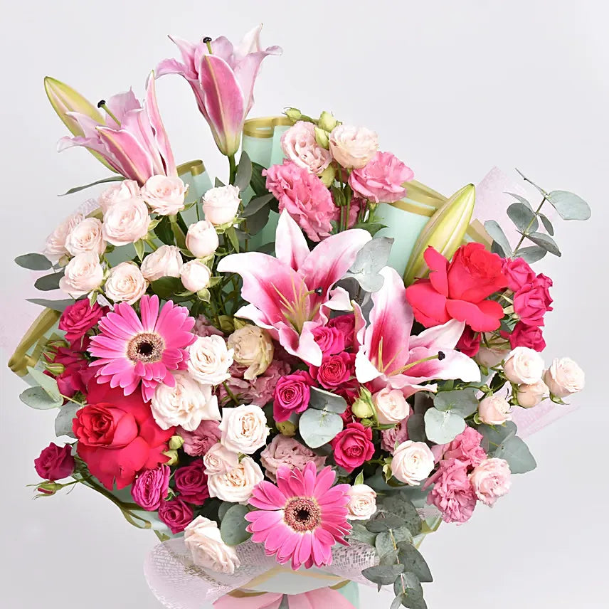 Pink Beauty Mix Flowers Grand Bouquet