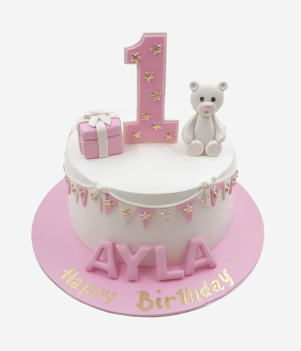 Pink Teddy Bear Baby Cake