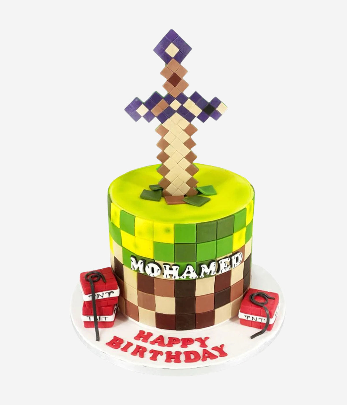 Minecraft Bronze Sword Cake